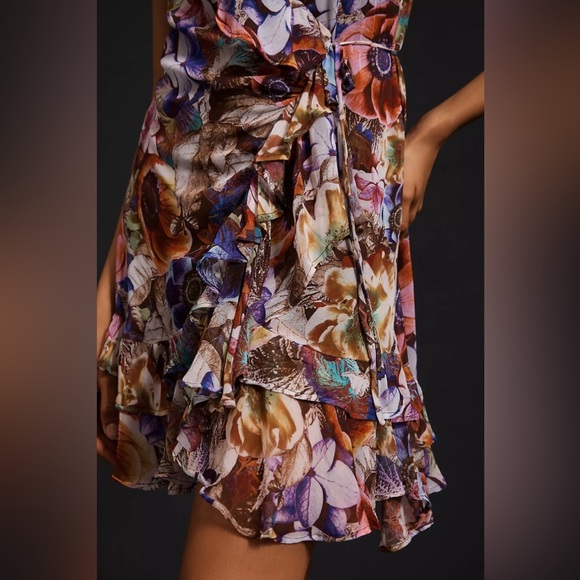 NWOT Anthropologie Ruffled Mini Wrap Dress 
Size Small - Picture 2 of 11